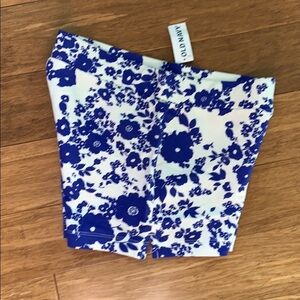 NEW OLD NAVY Girls Blue/White Floral Shorts Sz L